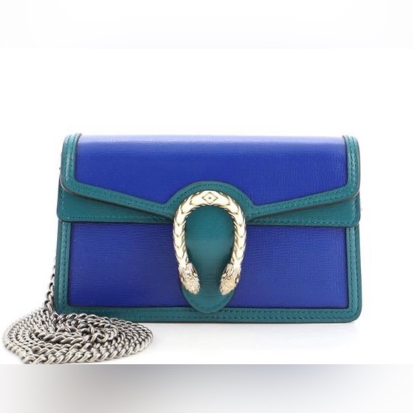 Gucci Handbags - GUCCI Dionysus Blue/Green Leather Crossbody Bag—NWT